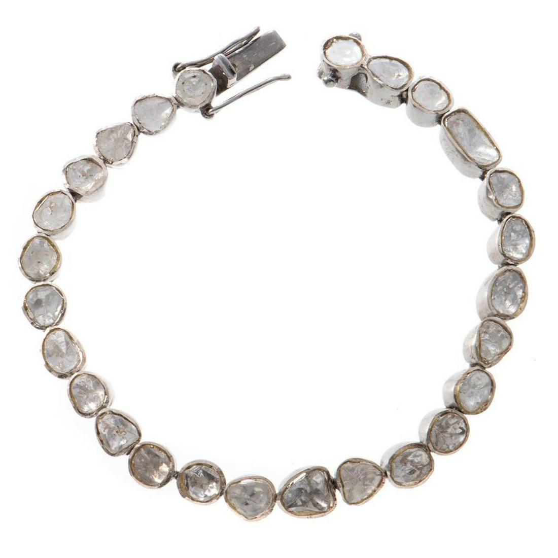 Diamond and silver line bracelet (1 of 2)