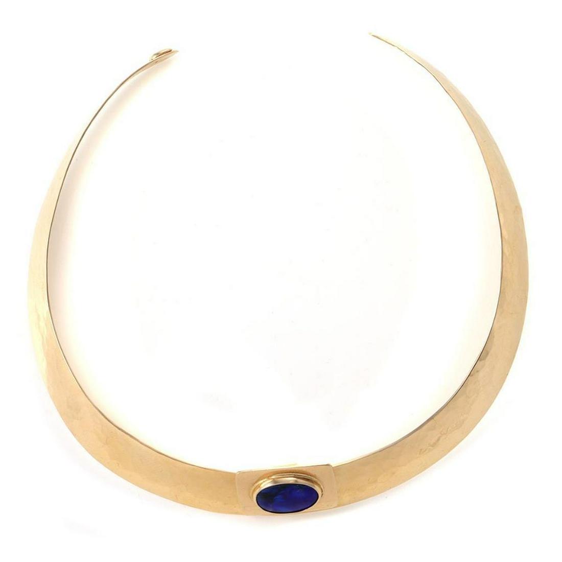 14k gold, black opal collar necklace, The Golden Bear (1 of 4)