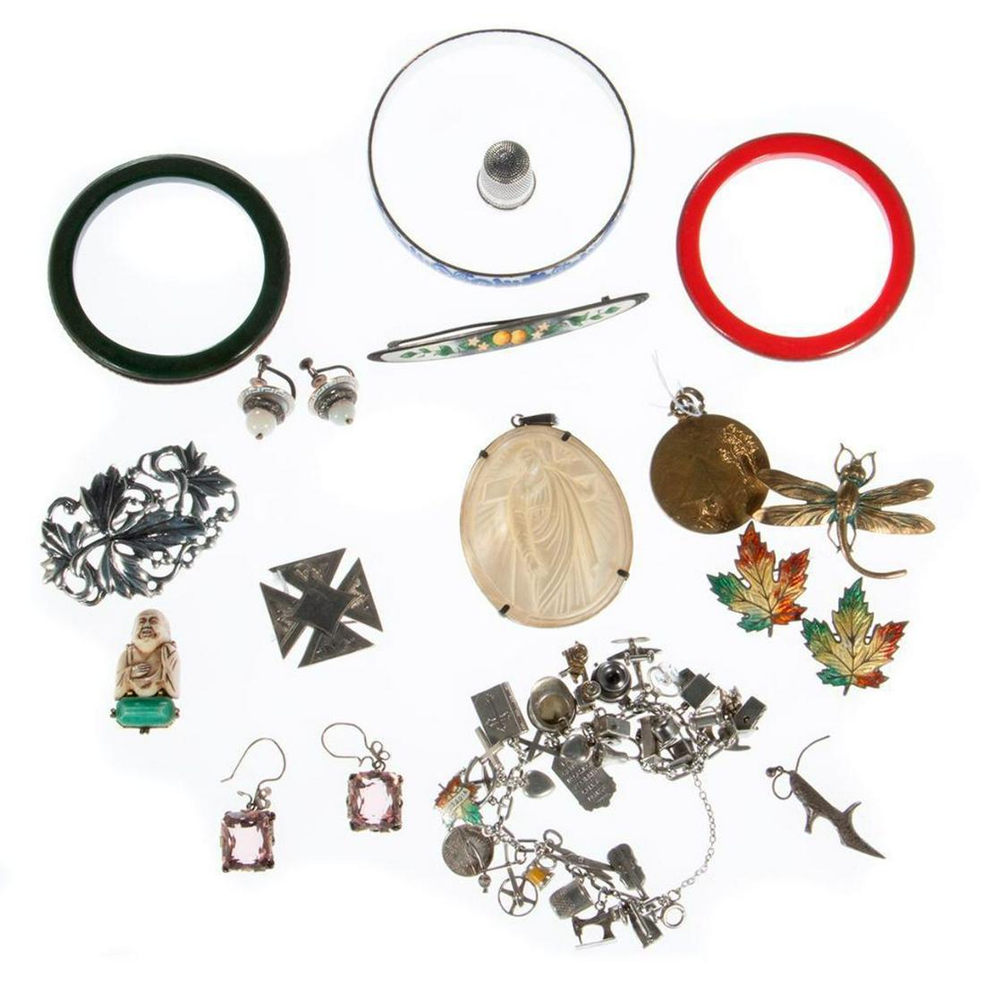 Vintage silver, rhinestone, costume, metal jewelry (1 of 5)