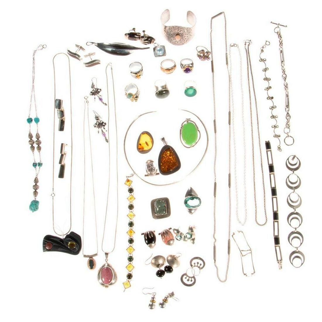 Collection of stone-set and silver jewelry (1 of 5)
