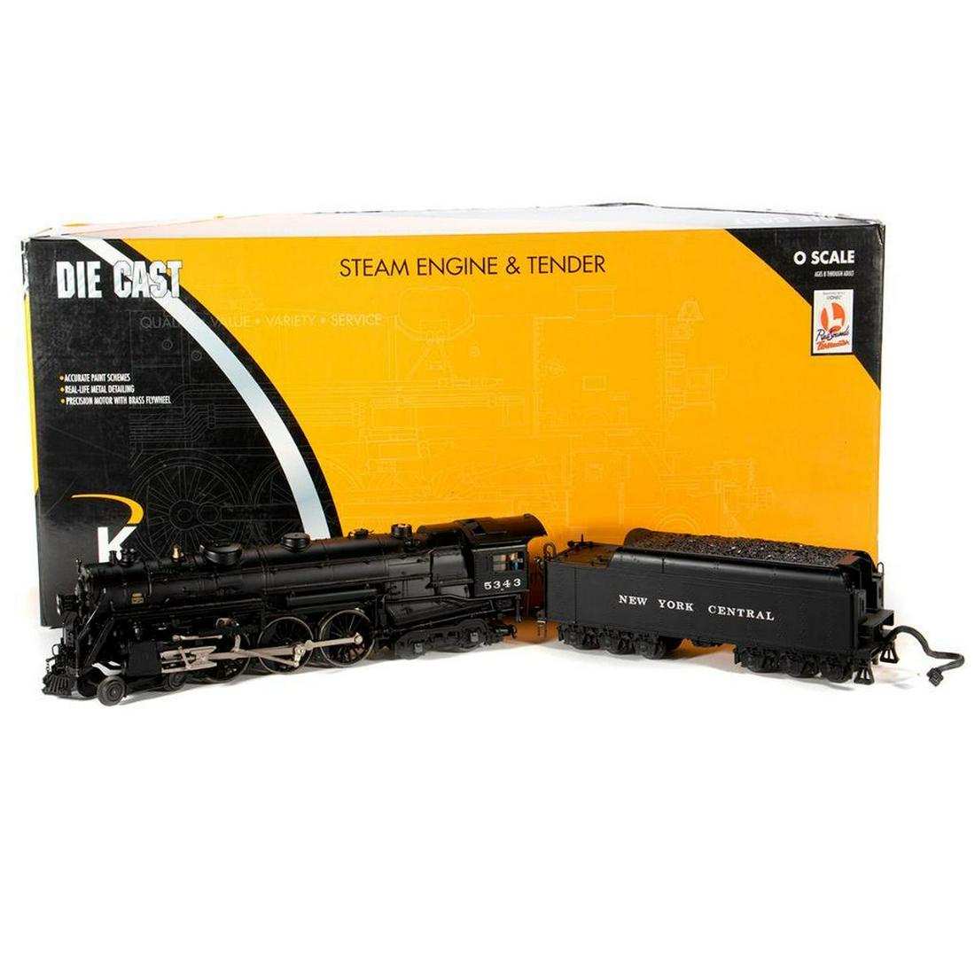 O Gauge K-Line K3270-5343S NYC J1e Hudson #5343 and (1 of 5)