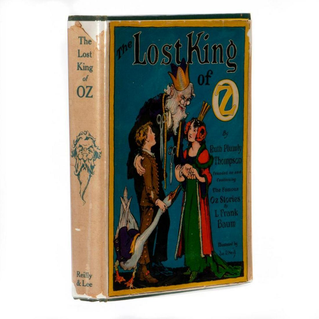 The Lost King of Oz: The Lost King of Oz by Ruth Plumly Thompson, illustrated by John R. Neill. Reilly & Lee post 1935 edition without the color plates. Original dark blue/green cloth, pictorial cover label; black & white