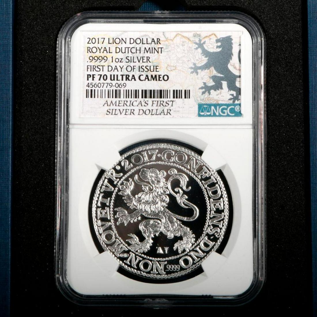 Lion Dollar 1 ounce silver proof: 2017 Lion Dollar 1oz Silver Proof Royal Dutch Mint.- .9999 Fine Silver.-