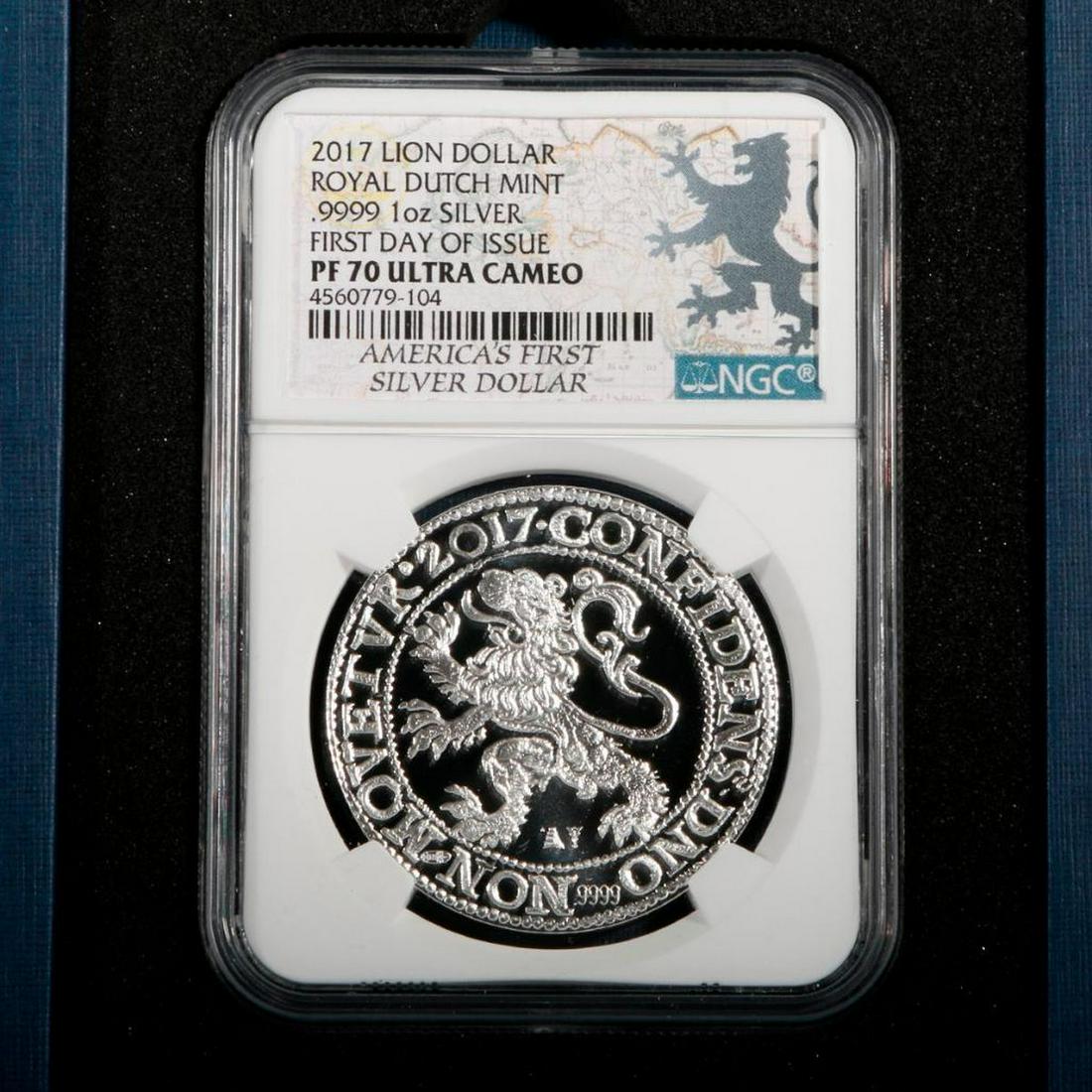 Lion Dollar 1 ounce silver proof: 2017 Lion Dollar 1oz Silver Proof Royal Dutch Mint. .9999 Fine Silver.