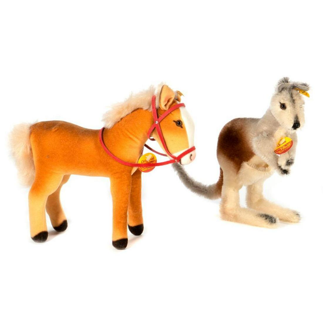 Vintage Steiff Horse and Kangaroo, Lot of 2 (1 of 8)