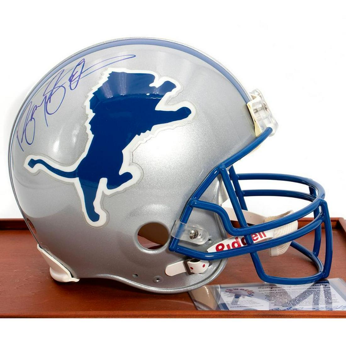 Barry Sanders Autographed Detroit Lions Helmet (1 of 8)