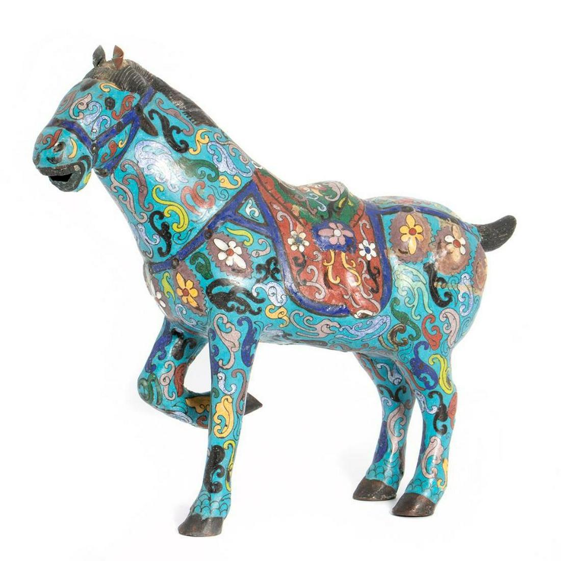 Chinese Enamel Decorated Figure of a Horse (1 of 7)