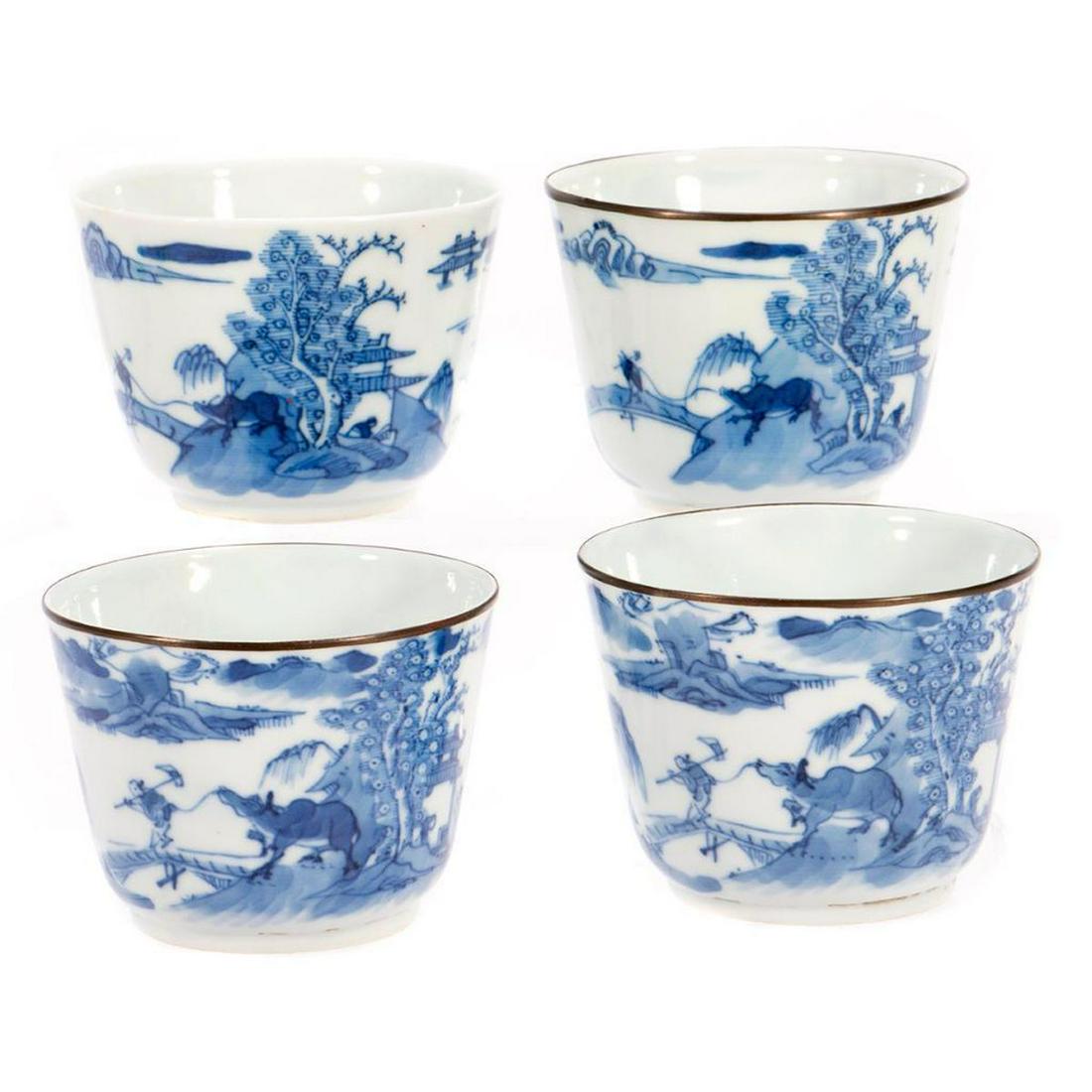 19th Century Chinese Blue and White Porcelain Tea Cups (1 of 6)