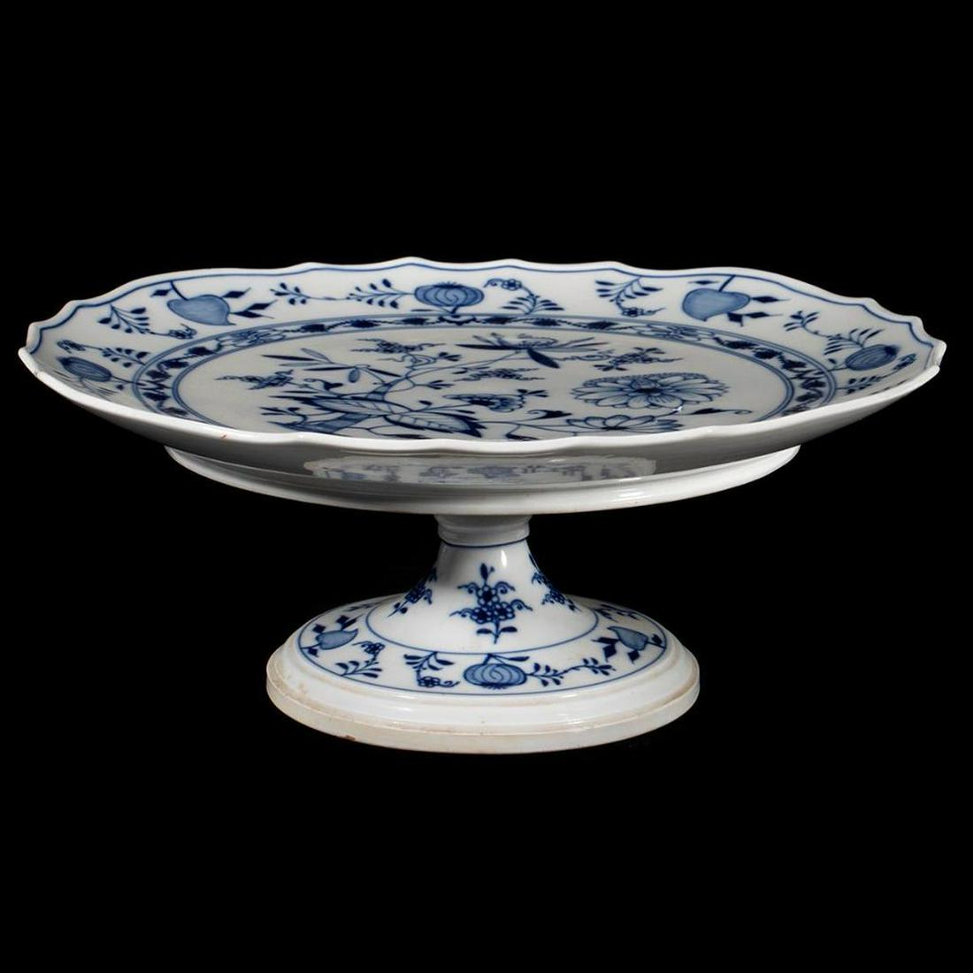 Meissen Porcelain Blue Onion Pattern Cake Stand (1 of 5)
