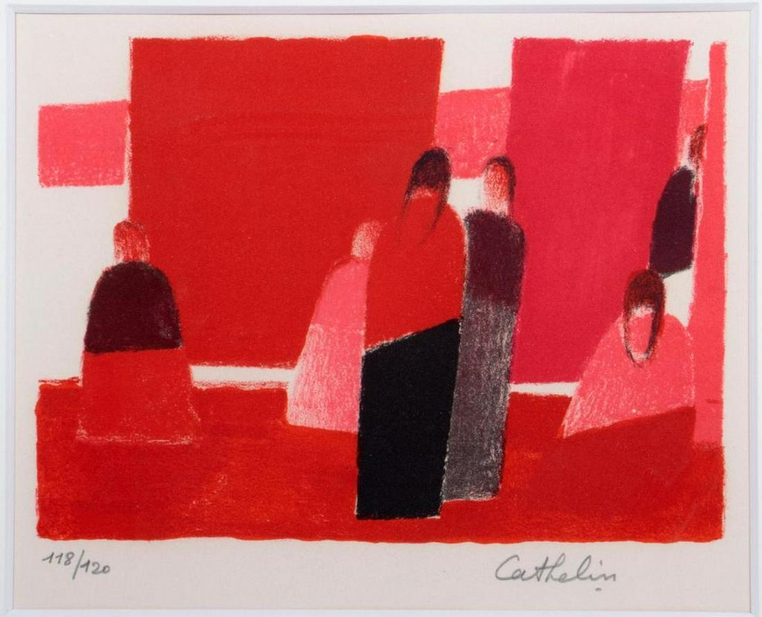 Bernard Cathelin (French, 1919-2004): Bernard Cathelin (French, 1919-2004) Title: Marche D'Otavlo 2 Medium: Lithograph Signed: Lower right margin in pencil and numbered '118/120' lower left margin Edition: 118 of 120 Size: Image: 7 x 10 i
