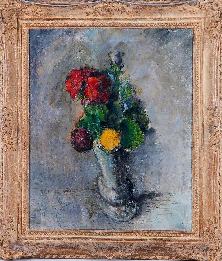 William Alexander Gaw (American, 1871-1973): William Alexander Gaw (American, 1871-1973) Title: Still Life with Red and Yellow Flowers Medium: Oil on canvas Signed: Lower left Size: 22 1/2 x 18 1/2 in. Frame: 27 1/2 x 23 1/2 in. Condition: In go