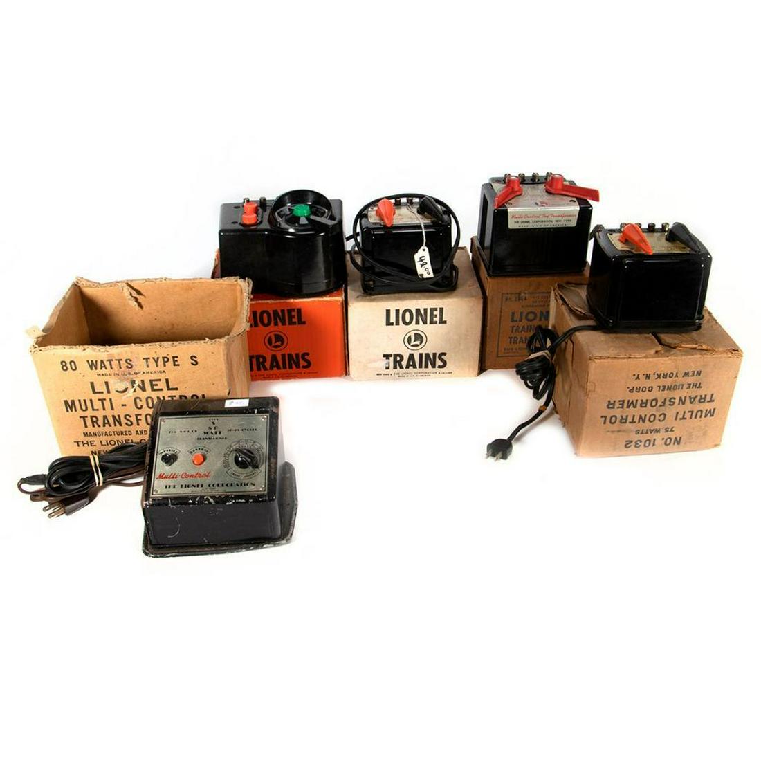Lionel LW, LW, 1044, 1032, S all boxed: Boxed Lionel Transformers