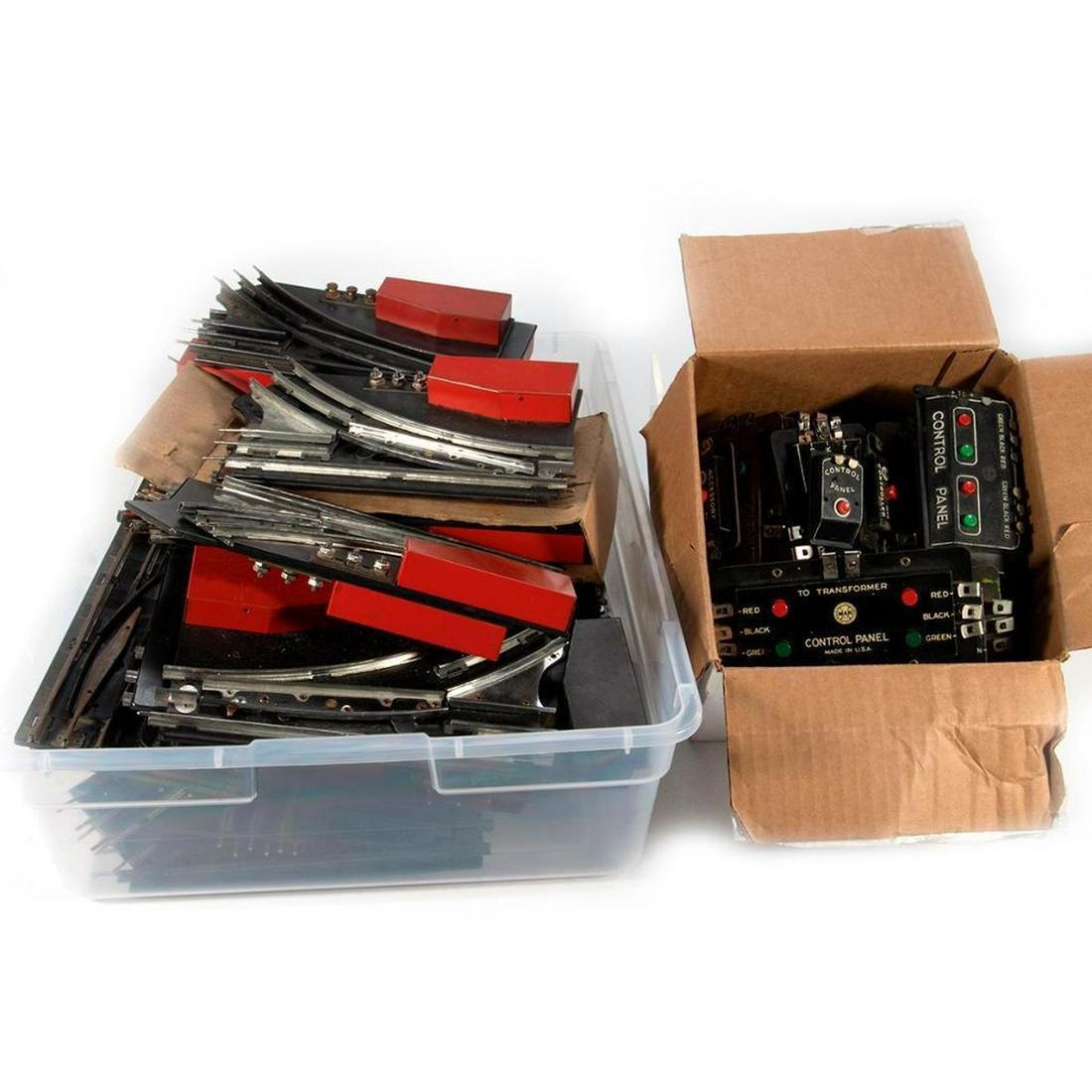 Marx Track Switches: Marx O-27 Manual Switches: (5) Left, (7) right, Large Radius (2) right; Remote Control Switch O-27 (8) Pair, Large Radius (1) pair; Control Panels