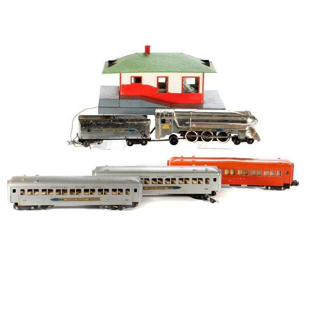 S Gauge American Flyer 356 Silver Bullet and 655 Cars,: Project Lot. Everything needs work