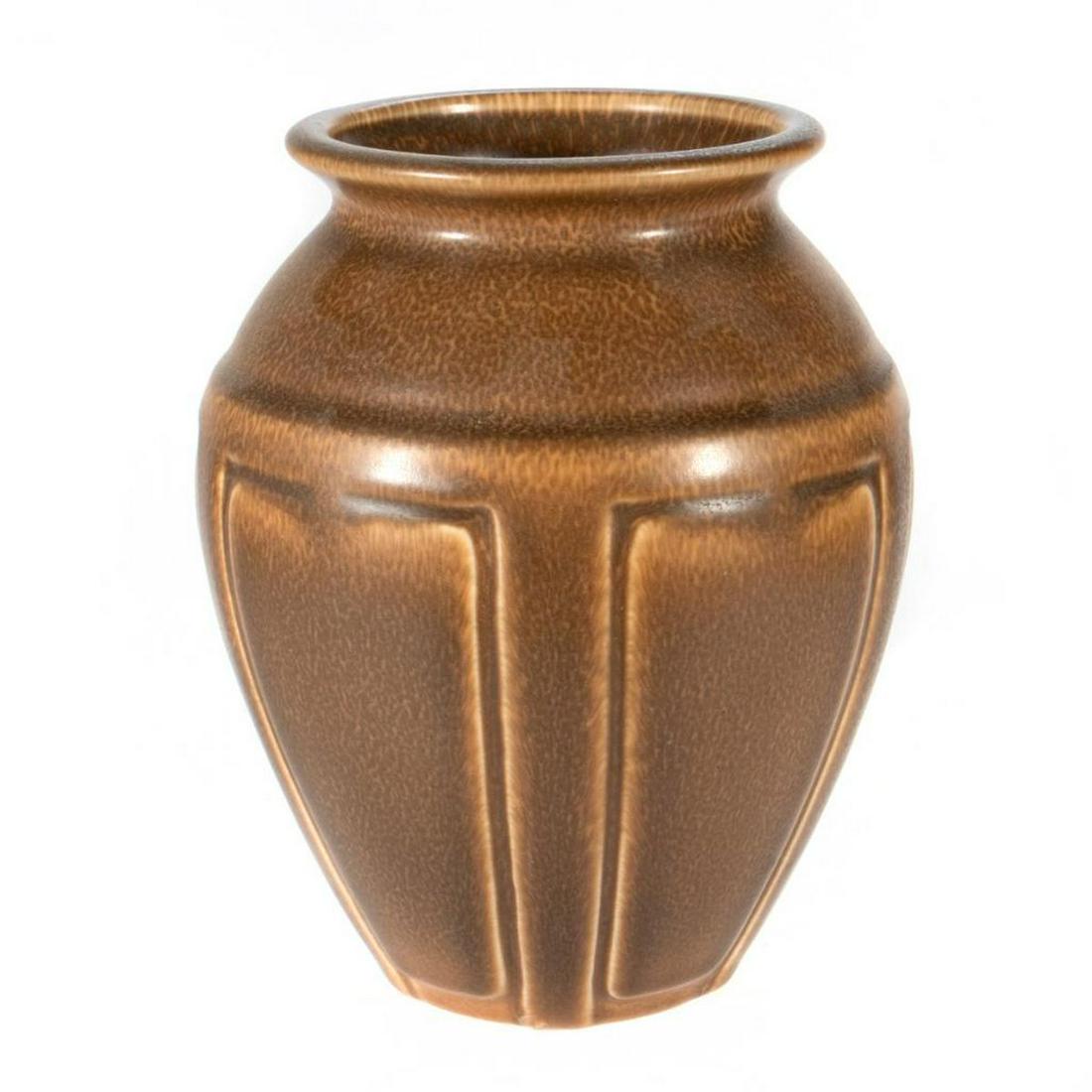 Rookwood Pottery Vase: Decorated with a geometric banding. Impressed mark on base with date mark XX. 6 1/4in. (16cm) h. Condition: Very good.