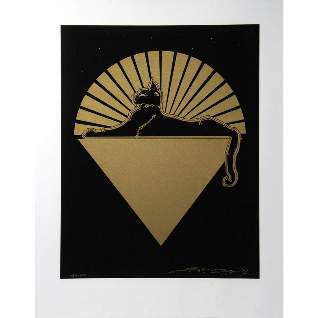 Cats Under the Stars, Black and Gold-Stanley Mouse (1 of 3)