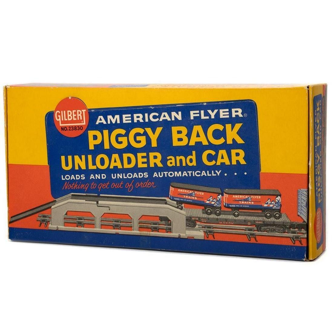 American Flyer 23830 Piggy Back Unloader & Car OB (1 of 2)