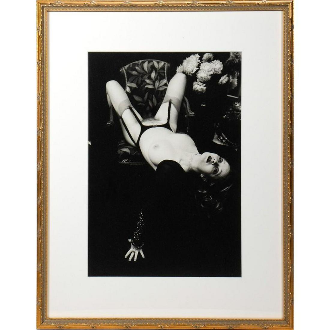 Irina Ionesco (b.1930): Erotic photographic print. Sight: 10 1/2in. x 15in. Framed: 18in. x 23in.