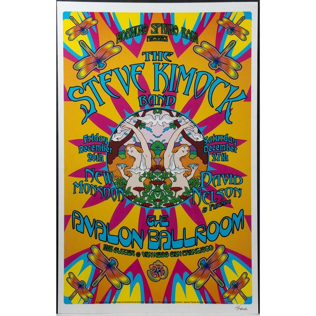 (2) Morning Spring Rain Presents The Steve Kimock: Artist: Howard Krouk, both signed by the artist Title: Morning Spring Rain Presents The Steve Kimock Band, and New Monsoon, and David Nelson & Friends Date: 2003 Venue: The Avalon Ballroom, SF Medium: