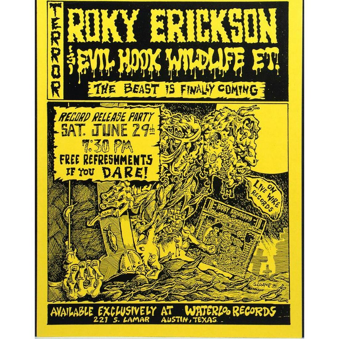 (3) Concert Posters featuring Roky Erickson (1 of 2)