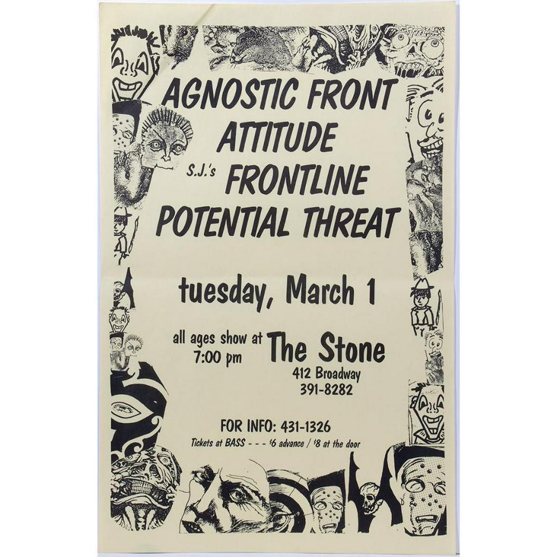 (29) Agnostic Front Attitude Punk Rock Handbills: Date: [1970s] Medium: 29 lithographs Dimensions: 17 x 11 in. Condition: good