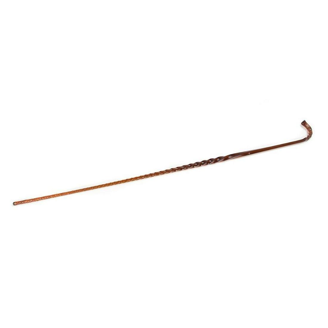 19th century English blown glass cane: 54in. L. Condition: Very good, no chips or cracks.