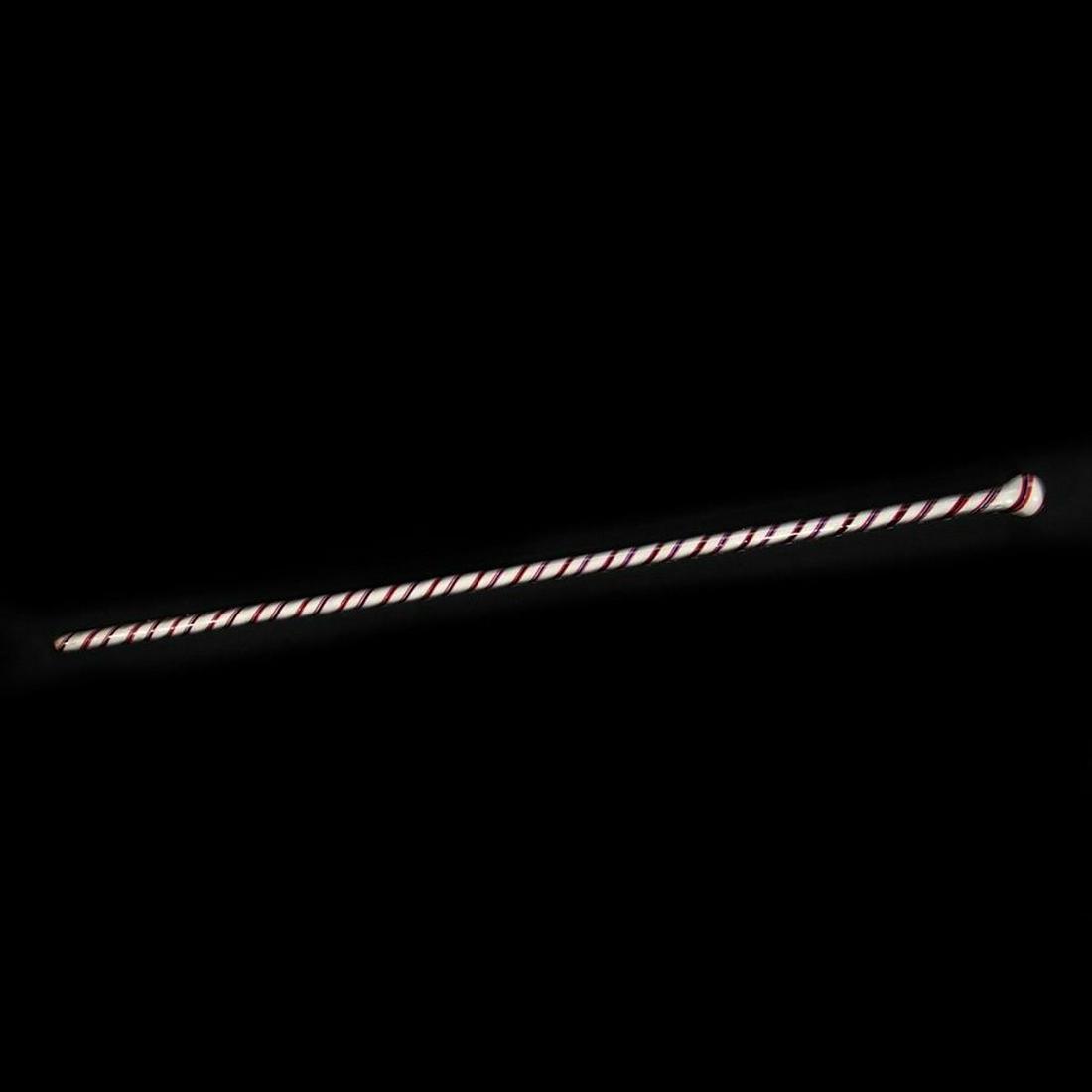 19th century English blown glass cane: 37in. L. Condition: Very good, no chips or cracks