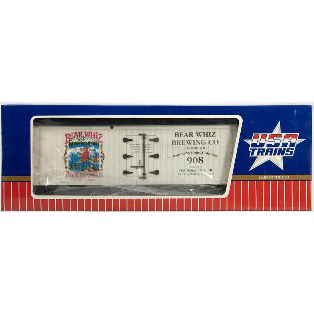 Bear Whiz Refrigerator Car: Bear Whiz Refrigerator Car USA Trains FRC-908 New Old Stock - box faded