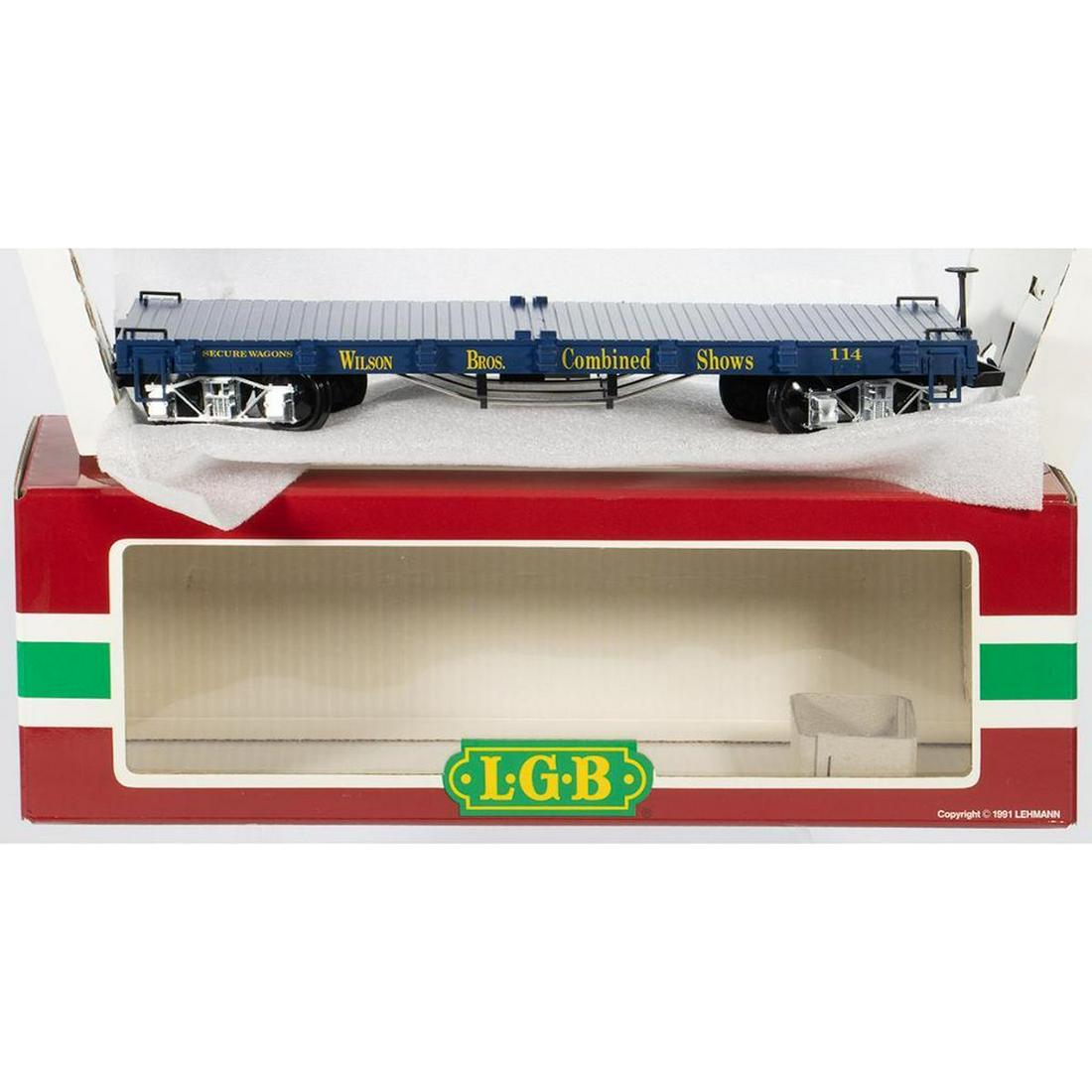 Wilson Brothers Circus Limited Edition Black Flat Car: Wilson Brothers Circus Limited Edition Black Flat Car Serial Number 1941 LGB4060 - DG New Old Stock - box has sleeve