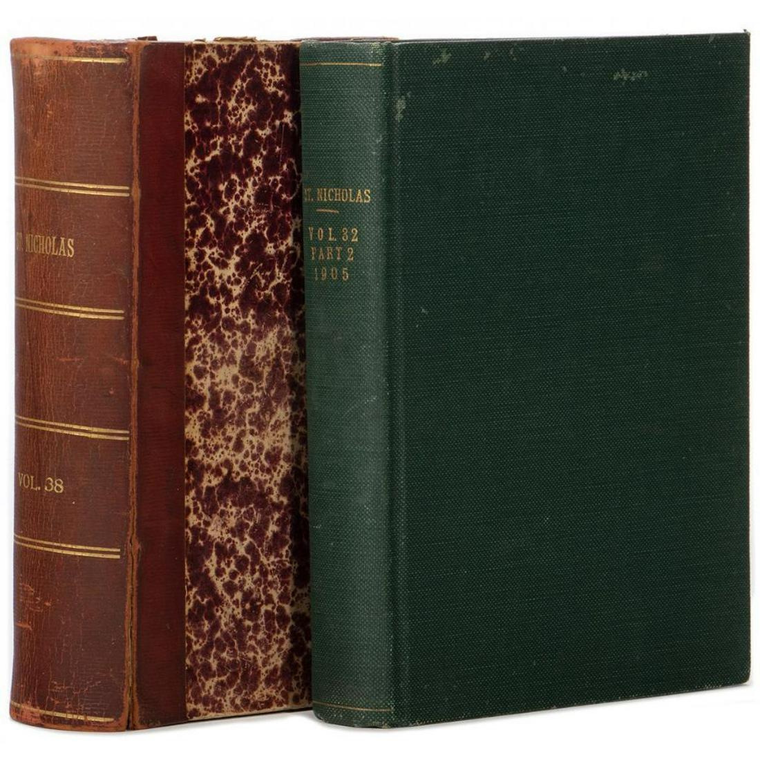 Two bound volumes of St. Nicholas Magazine with stories (1 of 8)