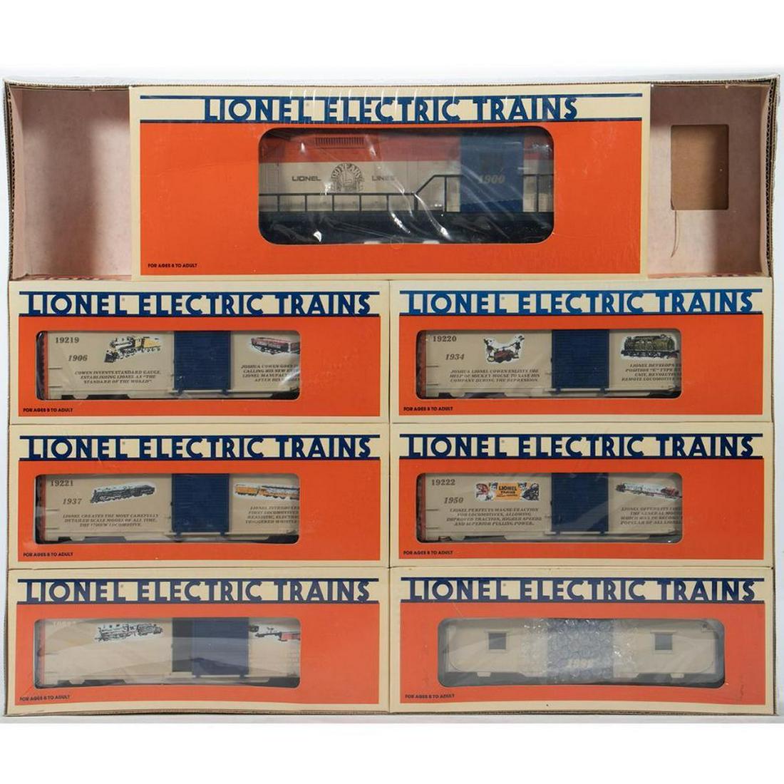 Lionel 90th Anniversary Train Set: 6-11715; New Old Stock; Lionel 90th Anniversary Train - very worn box cover but contents shrink wrapped 6-18502; New Old Stock; Lionel 90th Anniversary GP-9 Diesel 6-19219; New Old Stock; Lionel 1906