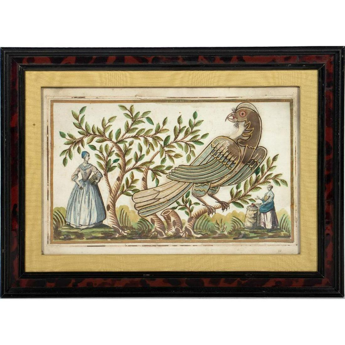 Pair of 19th Century Collage Works with Silk (1 of 9)