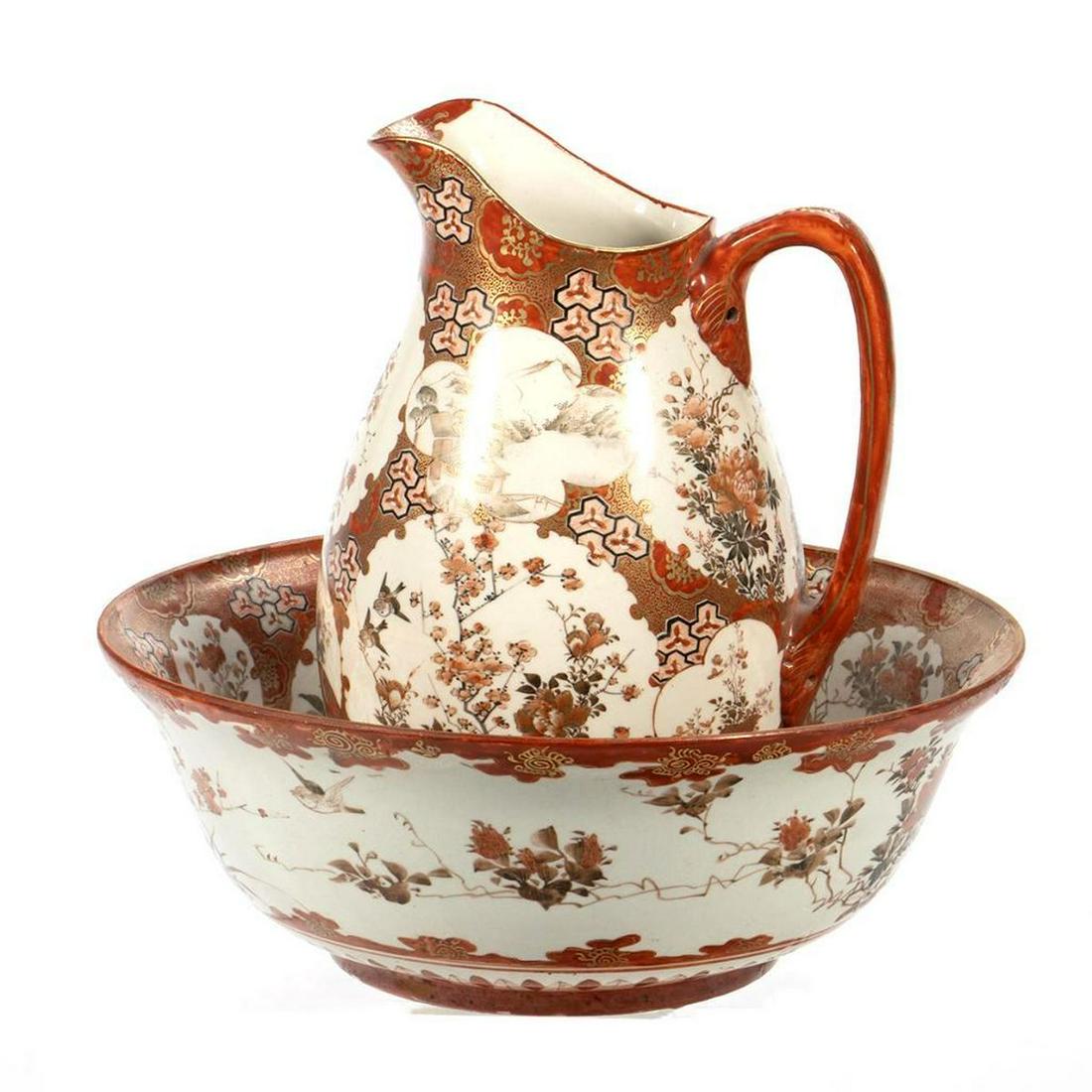 Japanese Ceramic Water Pitcher and Washing Bowl (1 of 7)