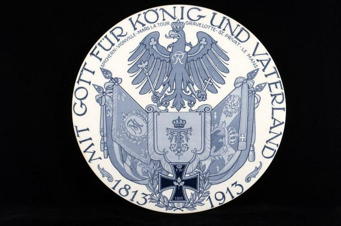 German Porcelain Commemorative Plate 1813-1913 (1 of 2)