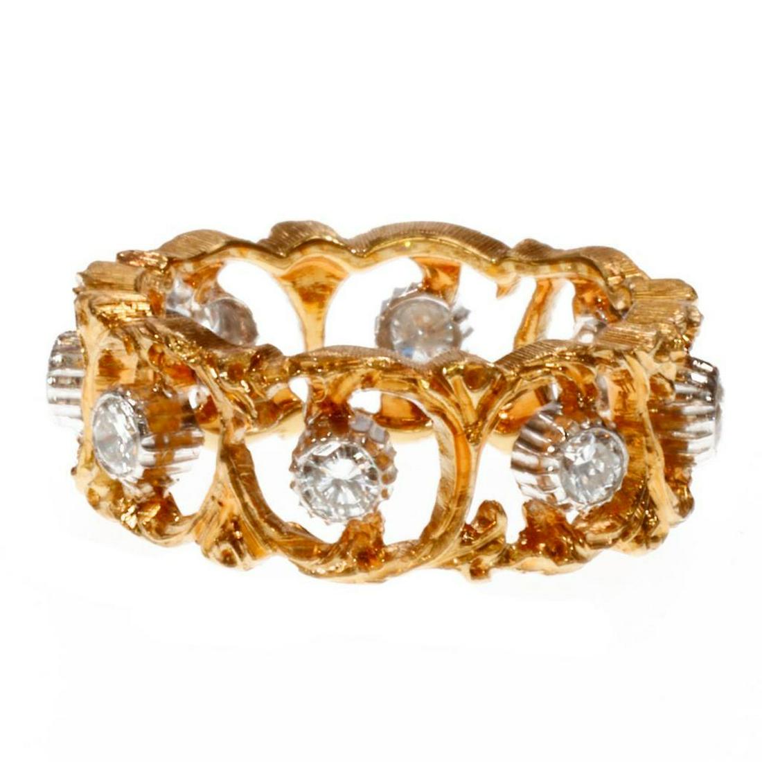 Buccellati diamond and 18k bi-color gold ring (1 of 2)