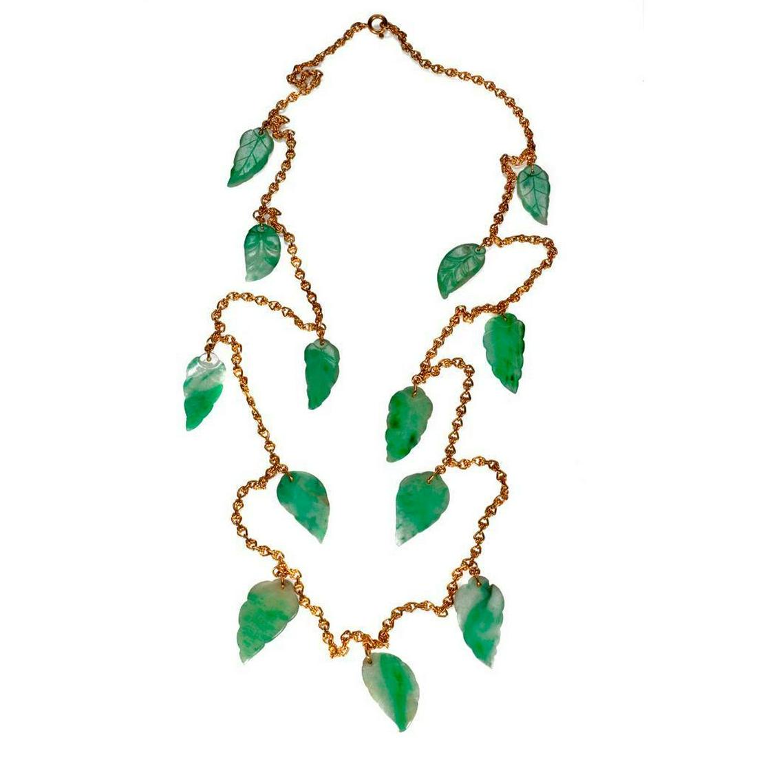 18k gold and jade necklace (1 of 3)