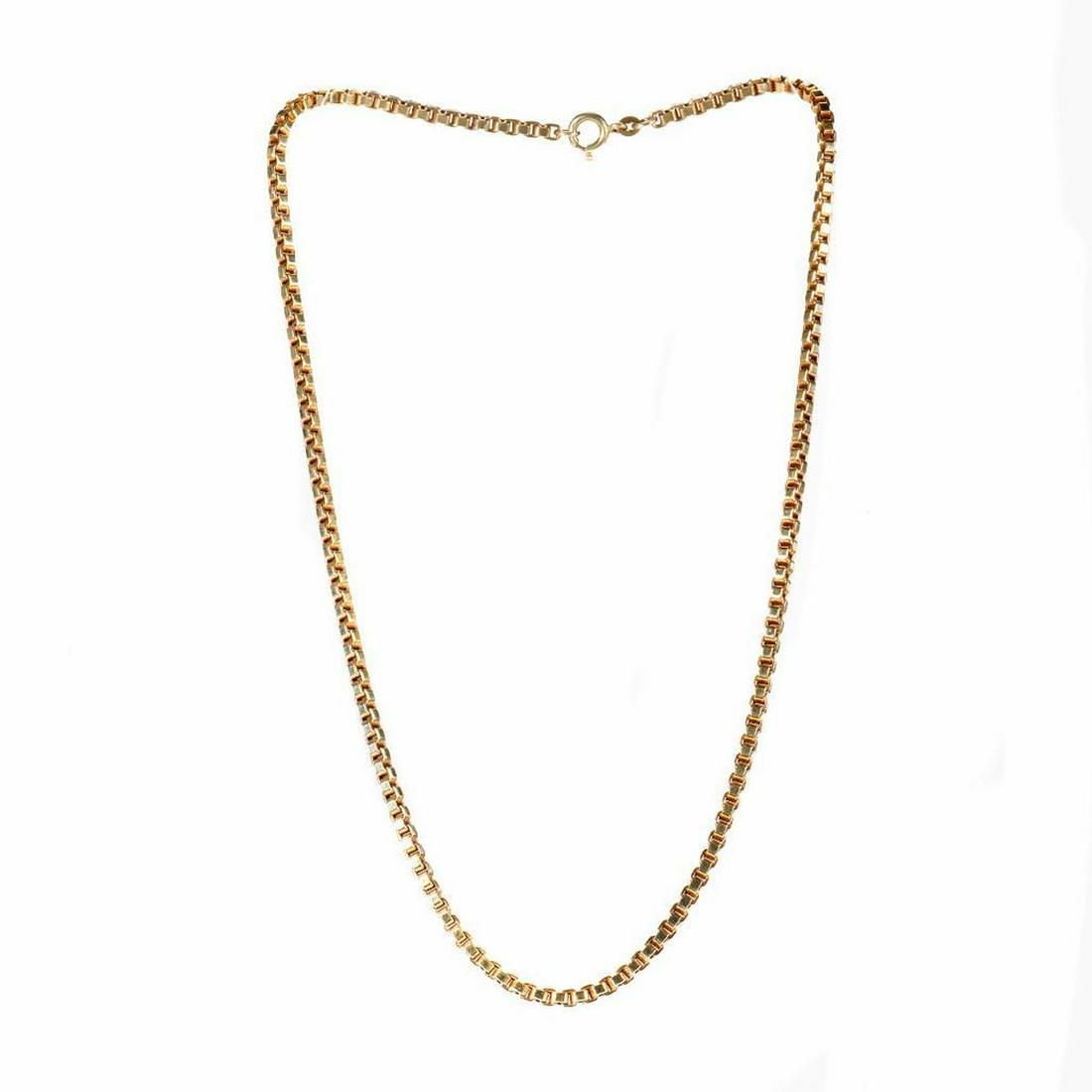 14k gold box link chain, Italy (1 of 2)