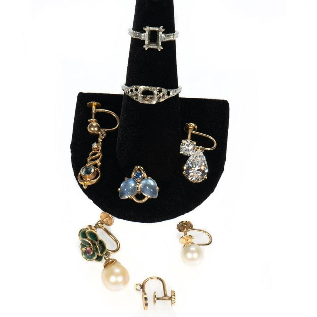 Collection of gem-set, 14k gold/platinum jewelry (1 of 2)