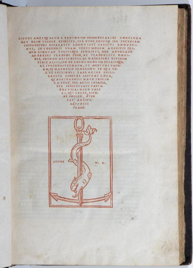 Antiquarum Lectionum Commentarious, Aldine 1516 (1 of 7)