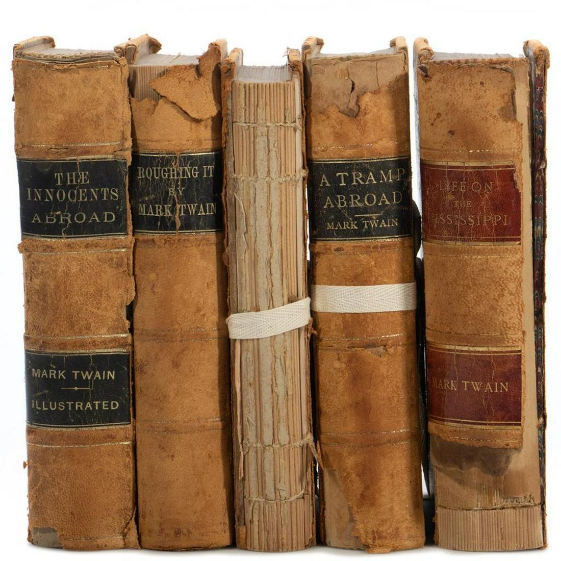 5 Vols. Mark Twain, Leatherbound, Some Firsts (1 of 9)