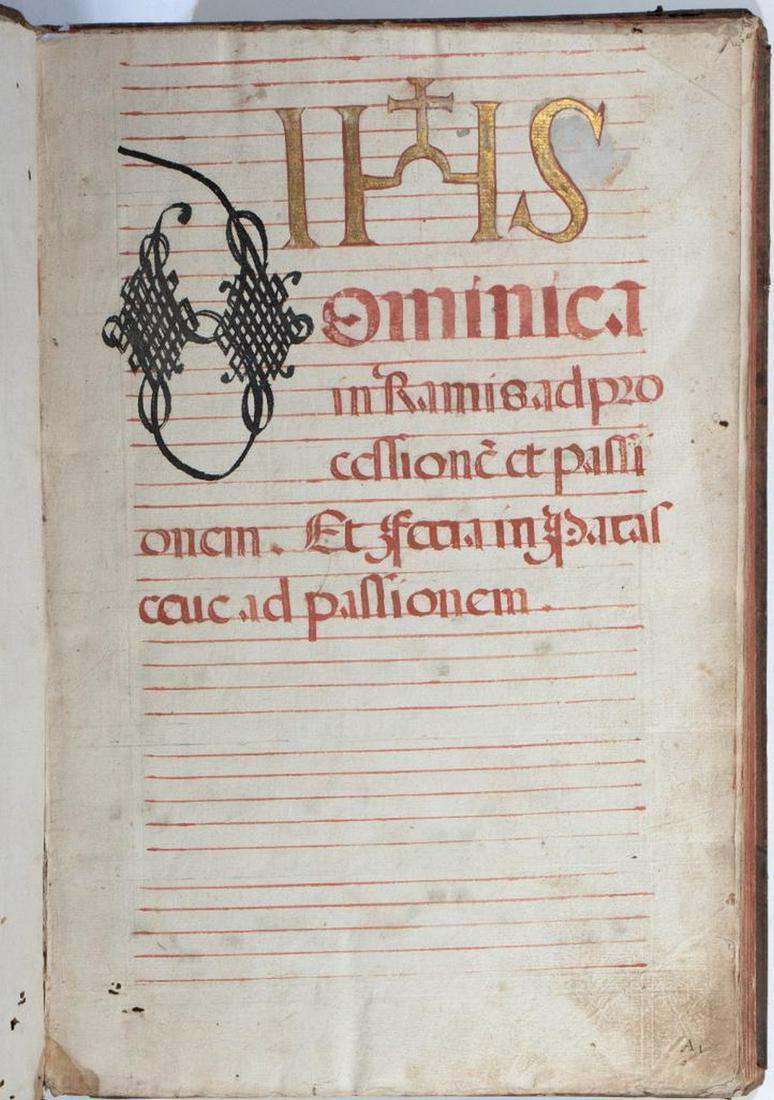 Folio Manuscript Choir Book, Illuminated "O" (1 of 6)