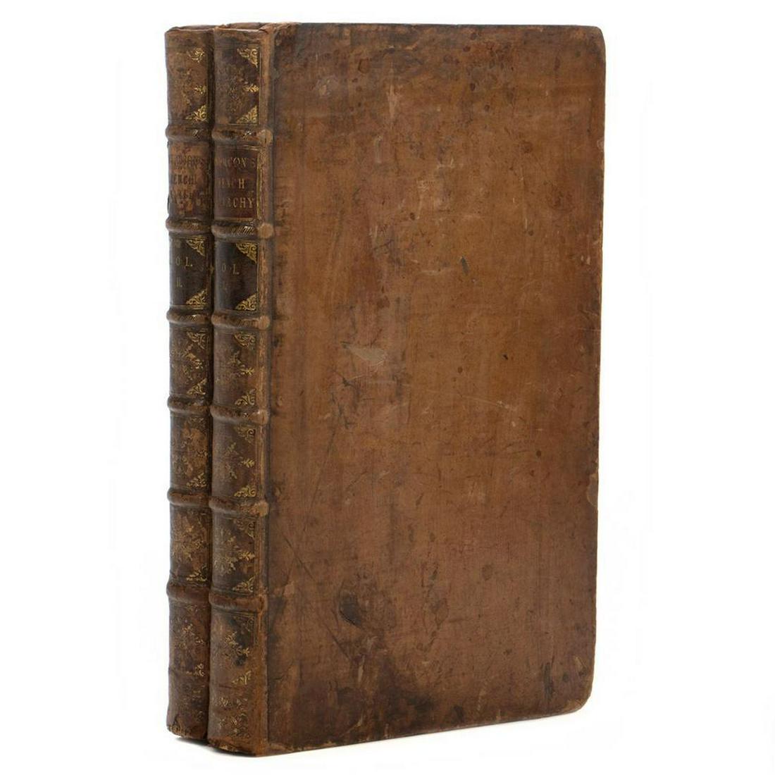 Antiquities of France, 2 Vols., in English, 1750: Two large folio volumes: MONTFAUCON, M. DE. A Collection of Regal and Ecclesiastical Antiquities in France, in Upwards of Three Hundred large Folio Copper Plates. Copied from originals... Representing