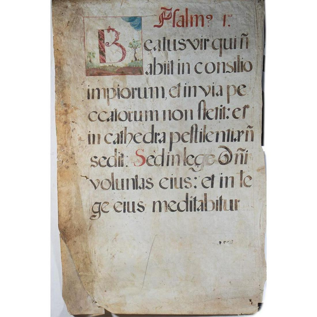 8 Large Illuminated Choir Book Vellum Leaves (1 of 8)