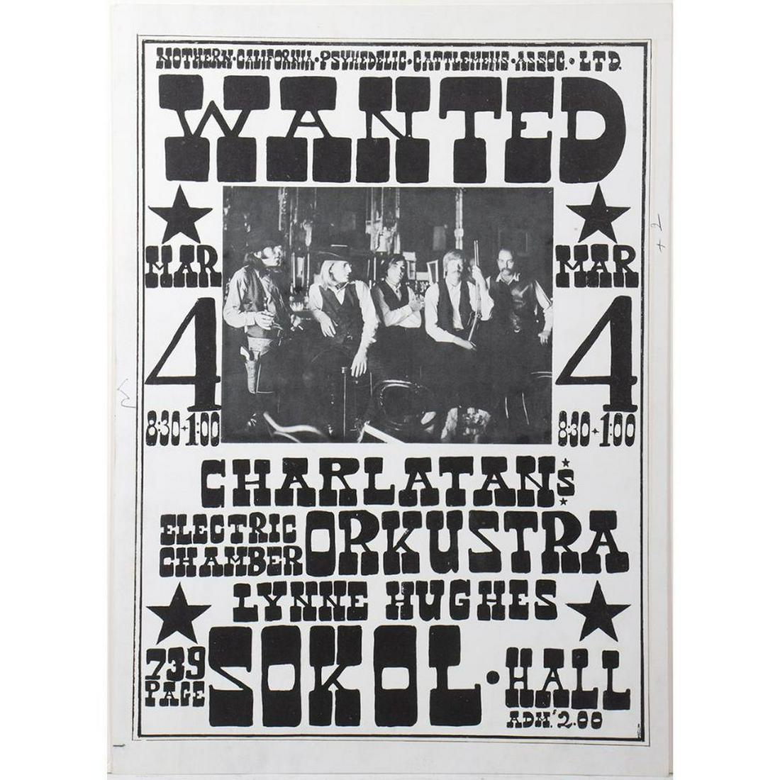 Vintage Wanted Charlatons at Sokol Hall Poster (1 of 1)