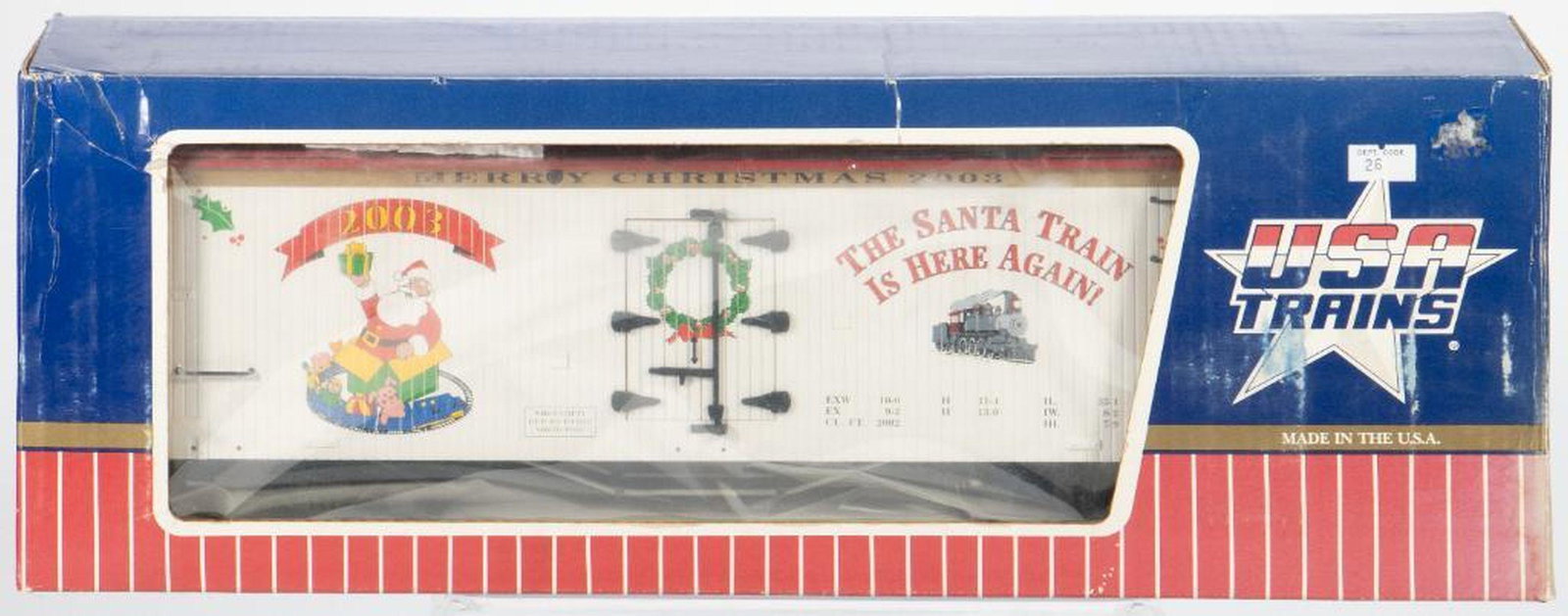 2003 Christmas Reefer: 2003 Christmas Reefer; USA Trains; R13021; New Old Stock - box faded