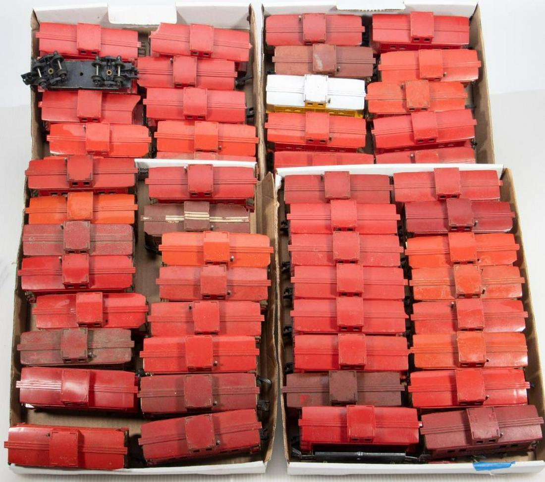 American Flyer S Gauge Cabooses: UsedCabooses: 630 missing step and body has cracks, no trucks; 24610 chip in cupola roof, no trucks; 638 missing roof walk end, no trucks; 638 missing two steps, body has cracks, missing stack, no tru