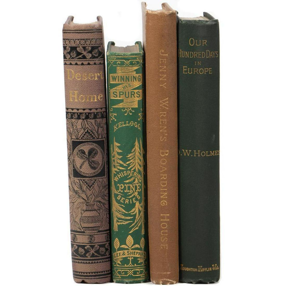 4 Misc.19th C. Titles, Decorative Covers/Spines (1 of 10)
