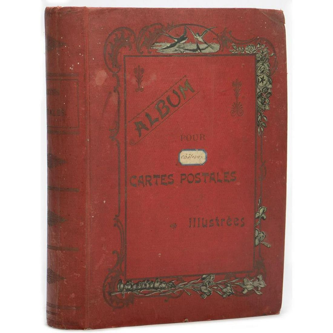 1900s Red French Postcard Album with Cards (1 of 9)