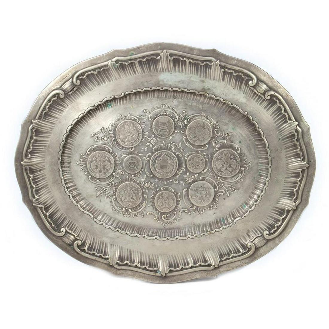 Silver Tray With 18th Century German Coins (1 of 10)