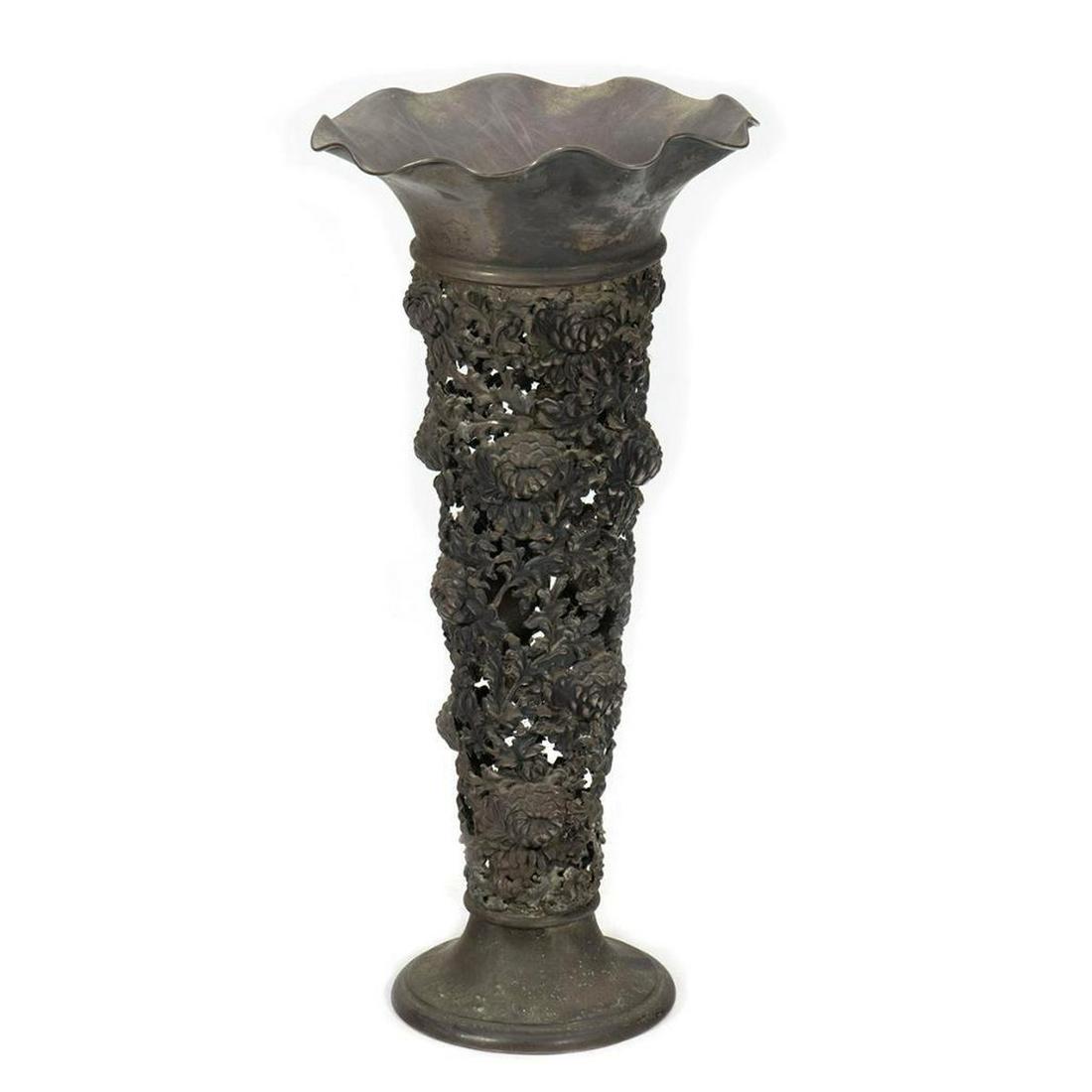 Late Victorian Silver Trumpet Vase (1 of 6)